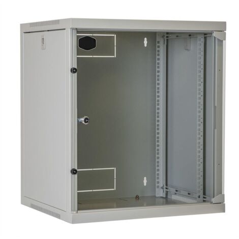 Quadro cloud, ispezionabile lateralmente, 540x450x750mm 15u, porta a vetro, colore grigio fanton 28133