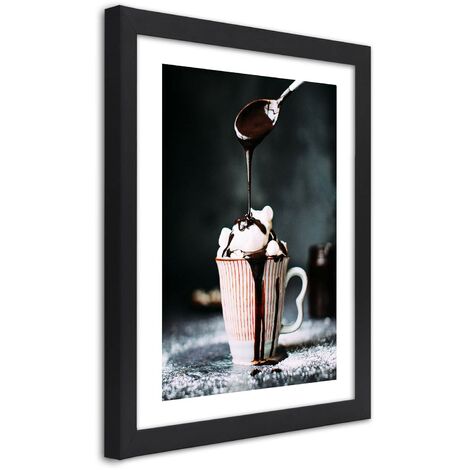 Quadro con cornice, Caffà¨ con marshmallow - 20x30