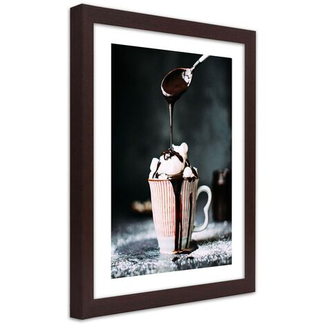 Quadro con cornice, Caffà¨ con marshmallow - 30x45