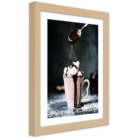 Quadro con cornice, Caffà¨ con marshmallow - 60x90