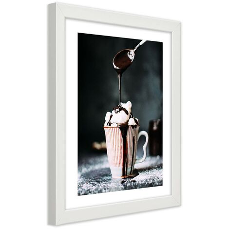 Quadro con cornice, Caffà¨ con marshmallow - 70x100