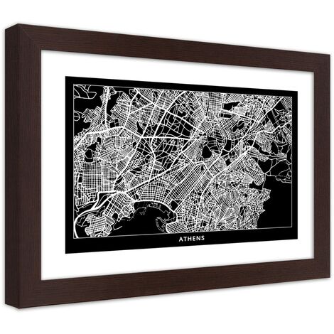 Quadro con cornice, Carta della città  di Atene - 45x30
