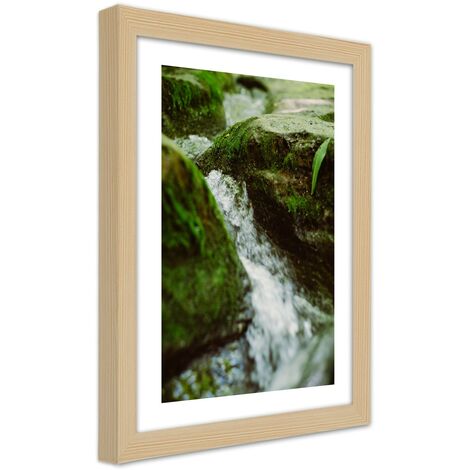 Quadro con cornice, Fiume impetuoso - 40x60