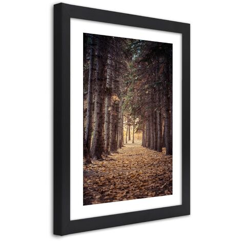 Quadro con cornice, Foresta in autunno - 40x60