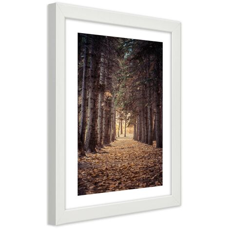 Quadro con cornice, Foresta in autunno - 60x90
