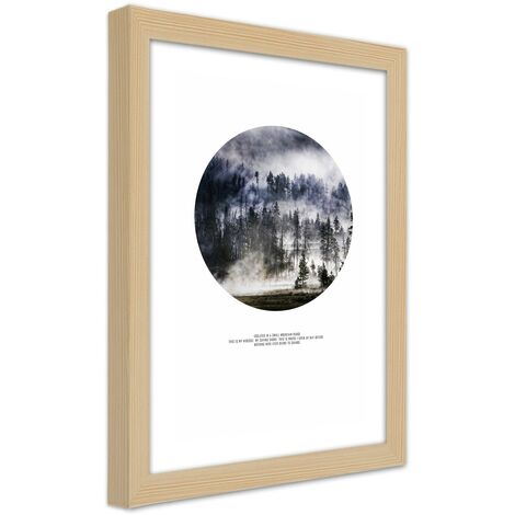 Quadro con cornice, Foresta nella nebbia - 20x30