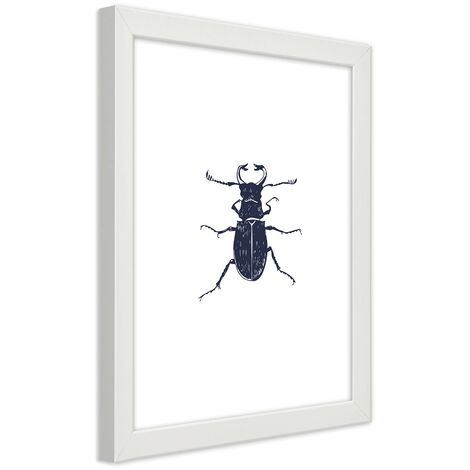 Quadro con cornice, Gallo nero - 70x100
