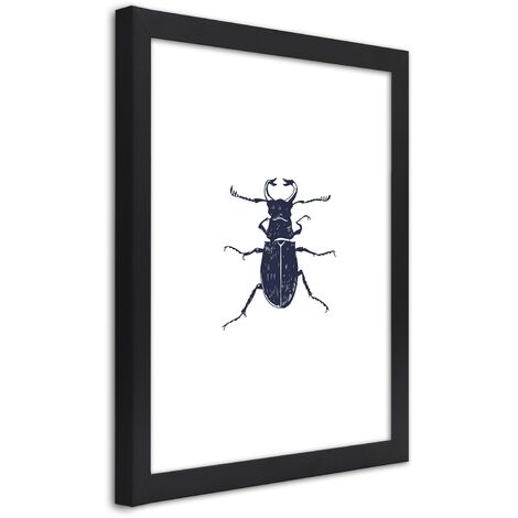 Quadro con cornice, Gallo nero - 70x100