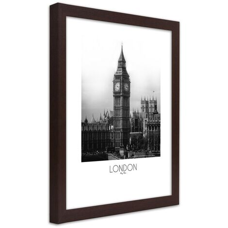 Quadro con cornice, Il leggendario Big Ben - 30x45