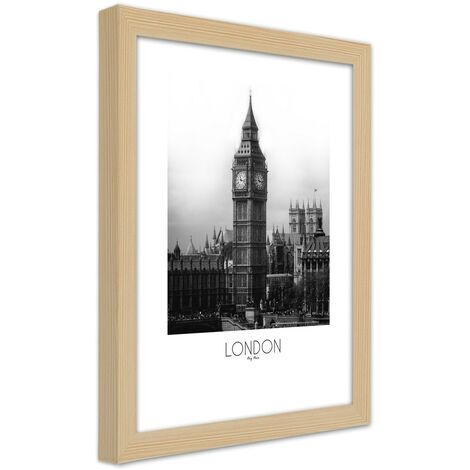 Quadro con cornice, Il leggendario Big Ben - 40x60