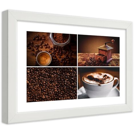 Quadro con cornice, Macinacaffà¨ e caffà¨ in grani - 100x70