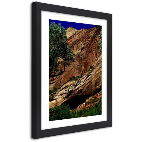 Quadro con cornice, Paesaggio roccioso - 30x45