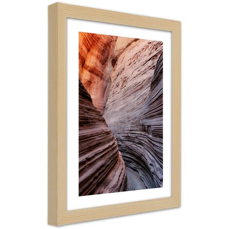 Quadro con cornice, Passare tra le rocce - 60x90