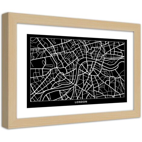 Quadro con cornice, Piano regolatore di Londra - 30x20