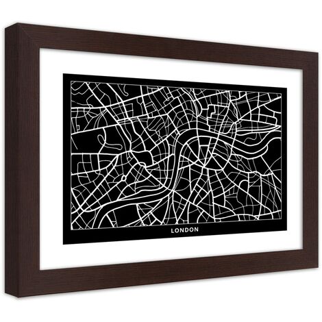 Quadro con cornice, Piano regolatore di Londra - 30x20