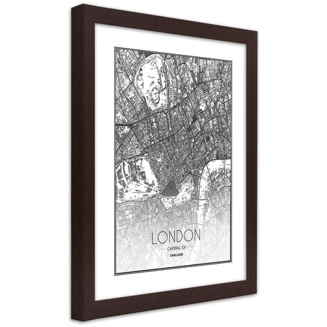 Quadro con cornice, Piano regolatore di Londra - 30x45