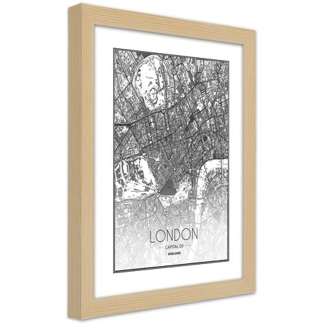 Quadro con cornice, Piano regolatore di Londra - 30x45