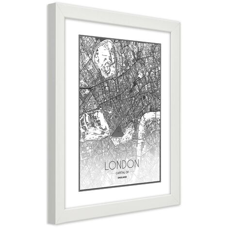 Quadro con cornice, Piano regolatore di Londra - 30x45