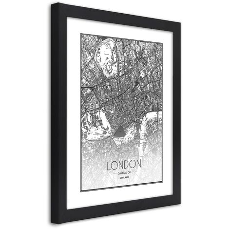Quadro con cornice, Piano regolatore di Londra - 40x60