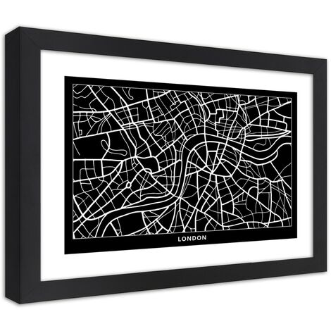 Quadro con cornice, Piano regolatore di Londra - 90x60