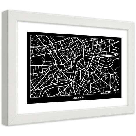 Quadro con cornice, Piano regolatore di Londra - 90x60