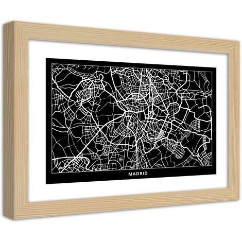 Quadro con cornice, Piano regolatore di Madrid - 45x30