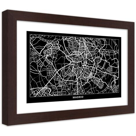 Quadro con cornice, Piano regolatore di Madrid - 60x40