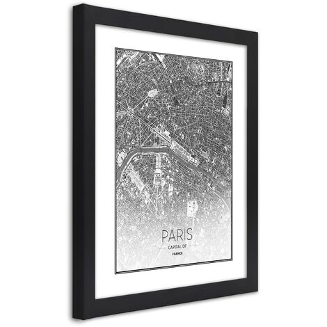 Quadro con cornice, Piano regolatore di Parigi - 40x60
