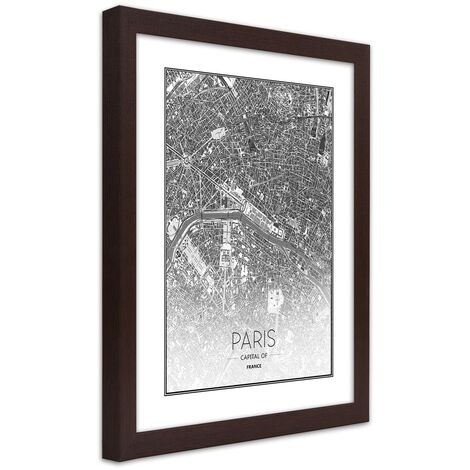 Quadro con cornice, Piano regolatore di Parigi - 60x90