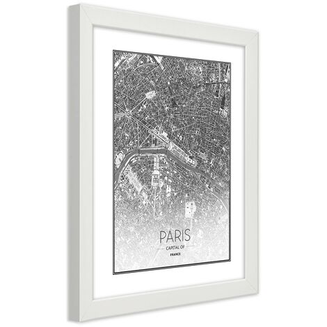 Quadro con cornice, Piano regolatore di Parigi - 70x100