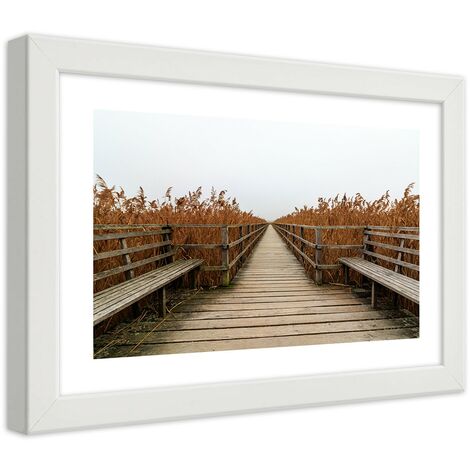 Quadro con cornice, Ponte lungo - 60x40