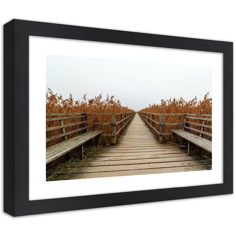 Quadro con cornice, Ponte lungo - 60x40