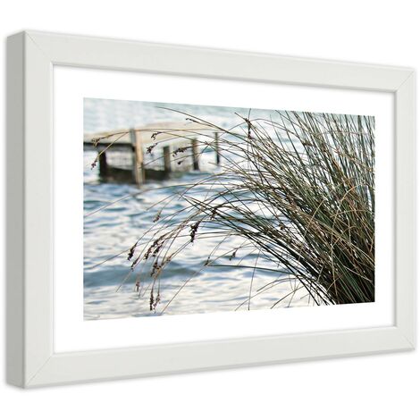 Quadro con cornice, Ponte sul mare - 100x70