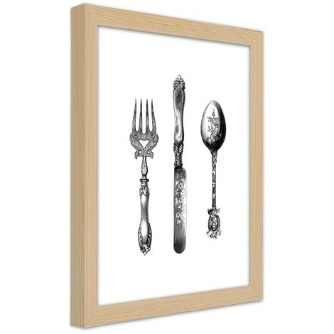 Quadro con cornice, Posate rustiche - 30x45