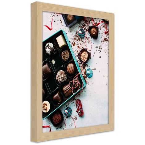 Quadro con cornice, Praline colorate - 70x100