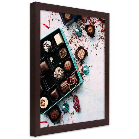 Quadro con cornice, Praline colorate - 70x100