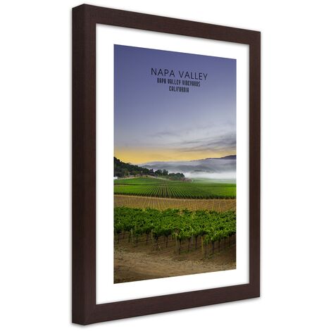 Quadro con cornice, Sera sulla Napa Valley - 60x90