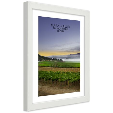 Quadro con cornice, Sera sulla Napa Valley - 70x100