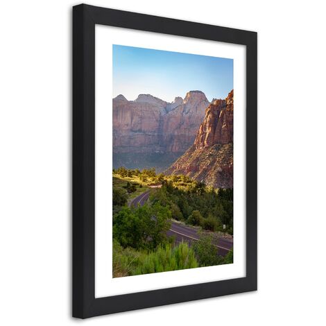 Quadro con cornice, Strada di montagna - 60x90