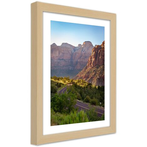 Quadro con cornice, Strada di montagna - 70x100