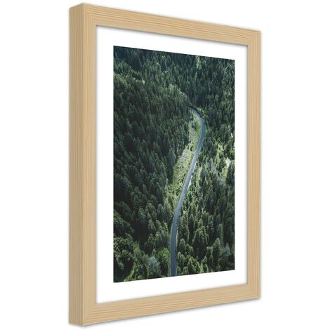 Quadro con cornice, Strada nella foresta - 20x30