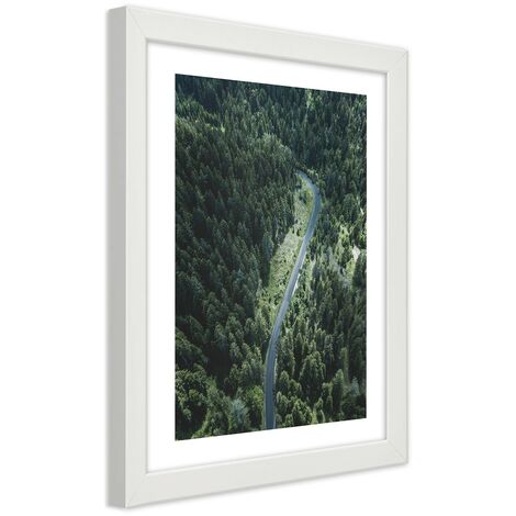 Quadro con cornice, Strada nella foresta - 30x45