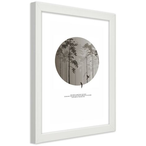 Quadro con cornice, Uccelli nella foresta - 60x90