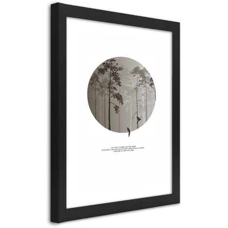 Quadro con cornice, Uccelli nella foresta - 60x90