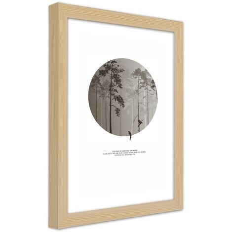 Quadro con cornice, Uccelli nella foresta - 70x100