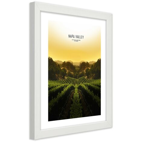 Quadro con cornice, Vigneti nella Napa Vallley - 60x90