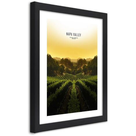 Quadro con cornice, Vigneti nella Napa Vallley - 60x90