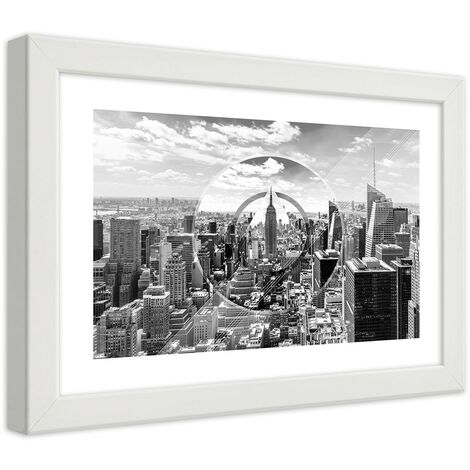 Quadro con cornice, Vista sui grattacieli - 60x40