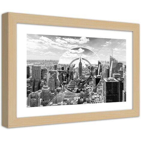 Quadro con cornice, Vista sui grattacieli - 60x40