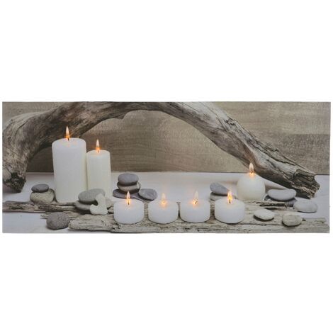 Quadro con LED luminosi a luce calda decorazione natalizia, dipinto da 98 cm -Candele